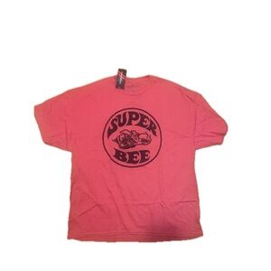 Superdry Dodge Super Bee Pink Short Sleeve Tee with Bold Graphic size 2XL